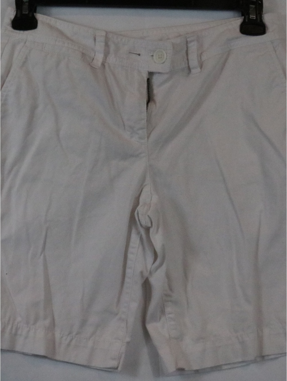 Womens White ANN TAYLOR Original Stretch Flat Front Shorts 6